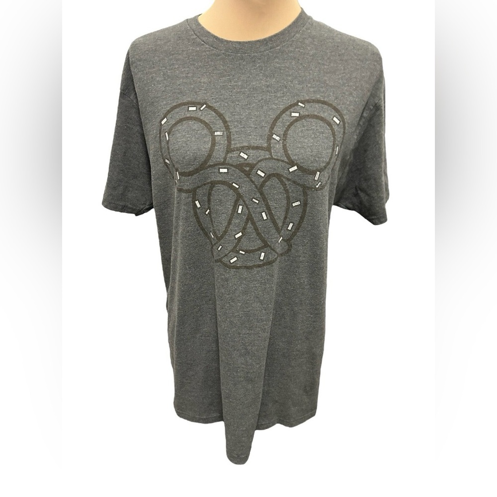 Disney Parks Mickey Pretzel Grey T-Shirt- size small
